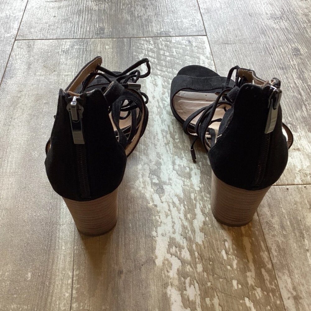 FRANCO SARTO Mollie Vegan Leather Black Wedge Sandals Women's 11 - Picture 5 of 8
